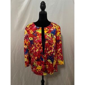 Attyre New York Floral Blazer Multi Color Cotton‎ XL